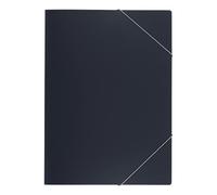 Elba 33490AZ Lot de 10 chemises à élastiques en plastique PP 0,05 mm Anthracite Capacité env. 50 feuilles DIN A4 Chemise à rabats en plastique anthracite