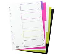 Elba 400004808 myColour Lot de 20 paquets de 5 intercalaires en plastique solide Multicolore 300 µ