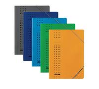 Elba 400010115 Lot de 5 chemises à coins élastiques en carton recyclé 450 g/m² Couleurs assorties Format A4 Capacité 150 pages A4