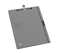 Elba 400021703 Lot de 12 porte-blocs à pince avec oeillet d'accrochage et porte-stylo Gris