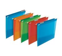 Lot 5 dossiers suspendus tiroir Oxford PP design A4 fond 15mm capacité 150 feuilles couverture polypro coloris assortis