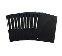 Elba 400104347 Urban Lot de 10 chemises à rabats en plastique format A4 opaque noir avec 2 élastiques