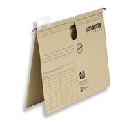 Elba 85421 Vertic Ultimate Lot de 50 fichiers suspendus avec poches à l'arrière et fente pour pouce Marron