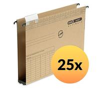 Elba 85444 Vertic Ultimate Lot de 25 dossiers suspendus à ouverture latérale et fond en plastique pour 380 feuilles format A4 Marron (carton naturel)