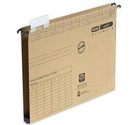 Elba 85452 Vertic Ultimate Lot de 25 dossiers suspendus avec ouverture sur le côté et base en plastique pour 180 feuilles Brun naturel Format A4
