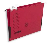 Elba 85743RO Chic Ultimate Lot de 25 fichiers de suspension avec bords fermés et protecteurs de côté Rouge