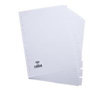 Elba A4 10 Partie 160gm Cartes Intercalaires - Blanc