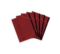 ELBA Dossier Chic, Pour A4, en carton, 7 Compartiments, Bordeaux, Lot de 5