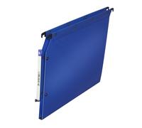 Dossier suspendu plastique pression L'Oblique AZ fond 1,5 cm pour armoire - bleu