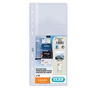 Elba Elegance Pack de 10 Pochettes perforées en PVC 80 microns 15 x 26,5 cm Incolore