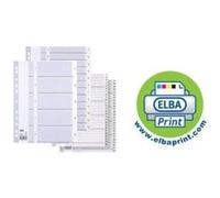 Elba intercalaire numérique en plastique, format a4, blanc, 400013946 G