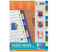 Intercalaire alphabétique A4 Elba plastique 20 onglets multicolores - 1 jeu