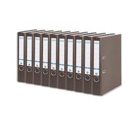 Elba Lot de 10 classeurs A4 Smart Pro 5 cm en plastique extérieur Marron