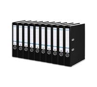 Elba Lot de 10 classeurs A4, Smart Pro, 5 cm étroits, en plastique extérieur, noir,