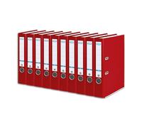 Elba Lot de 10 classeurs A4 Smart Pro 5 cm étroits en plastique extérieur Rouge