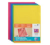 Chemises coin plastique Oxford A4 PVC 15/100e couleurs assorties - Paquet de 10