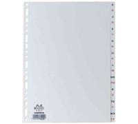 intercalaire alphabetique français A4 20positions polypro 12/100 gris