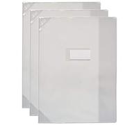 ELBA Lot de 3 Protège-cahiers PVC 150 Strong Line 24x32 cm Translucide Incolore