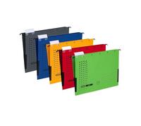 Elba Lot de 5 pochettes suspendues chic format A4 en carton avec motif grenouilles en lin 5 couleurs