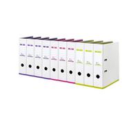 Classeur à levier plastifié Oxford My Colour blanc intérieur couleurs assorties - Dos 8 cm