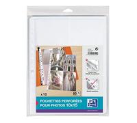 Elba Pack de 10 Pochettes perforées en polypropylène résistant 90 microns A4 Incolore avec Bande de renfort Blanc
