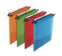 Boite de 10 dossier suspendu tiroir Elba PP design A4 fond v capacité 100 feuilles couverture polypro assortis