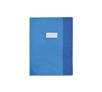 Elba Protège-Cahier School Life 17 X 22 Cm Pvc Opaque 15/100e, Coins + Porte-Étiquette, Coloris Bleu