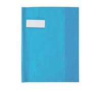 ELBA Protège-cahier Styl'SMS 17x22 cm pvc 120 avec Porte-étiquette Bleu clair