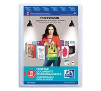 Oxford Protège-documents Polyvision A4 – 80 vues (40 pochettes) – polypro translucide incolore