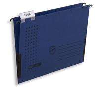 ELBA, sac suspendu élégant, format A4, en carton, avec motif de grenouilles en lin, bleu foncé, paquet de 25