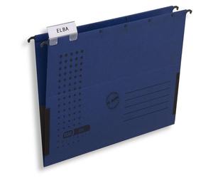 ELBA, sac suspendu élégant, format A4, en carton, avec motif de grenouilles en lin, bleu foncé, paquet de 25