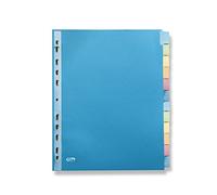 Intercalaire A4+ carte lustrée 220 g colorée Oxford Color Life 12 onglets neutres - 1 jeu