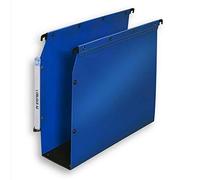 Dossier suspendu plastique volet d'agrafage L'Oblique AZ fond 8 cm pour armoire - bleu