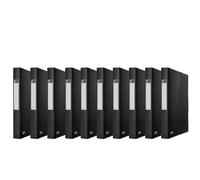 Elba Urban Lot de 10 boîtes de rangement en plastique opaque Noir Format A4 Dos 4 cm