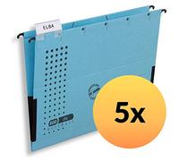 Elba VE5/85803BL Lot de 5 chemises suspendues format A4 en carton 230 g/m² (Bleu) (Import Allemagne)