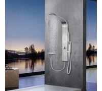 Elbe Panneau Colonne de Douche en Acier Inox 304 avec Hydromassage, Panneau de Douche Multifonctionnel Pour la Salle de Bains