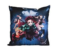 Elbenwald Coussin Anime avec Motif Crew pour Les Fans de Demon Slayer Hommes Femmes Unisexe 40 x 40 cm Multicolore
