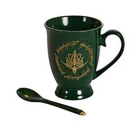 Elbenwald Monsieur des Anneaux Tasse de collection Elfes avec cuillère 270 ml en céramique verte
