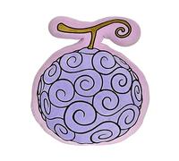 Elbenwald One Piece Coussin fruit du diable au design Gomu Gomu - 32 x 36 x 8,5 cm - Pour fans d'anime - Unisexe - Violet