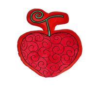 Elbenwald One Piece Coussin fruit du diable au design Ope Ope - 32,5 x 34,5 x 8,5 cm - Pour fans d'anime - Unisexe - Rouge