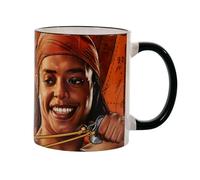 Elbenwald One Piece - Tasse avec inscription Usopp I'm Gonna Become A Brave Warrior Of The Sea - Tasse à café avec poignée - Pour homme et femme - Unisexe - 320 ml - Céramique - Marron