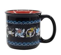 Elbenwald One Piece Tasse avec motifs Skull 400 ml pour les fans d'anime Céramique Noir Rouge