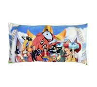 Elbenwald Popkultur - Lot de 4 coussins réversibles XL 56 30 cm avec broderie, Pokémon et plus encore - Parfaits pour le canapé (One Piece)