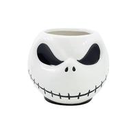 Elbenwald tasse en design 3D pour les fans de L'Étrange Noël de monsieur Jack - design Jack Skellington - 9,5 x 10,5 x 14 cm - 475 ml - céramique - blanc