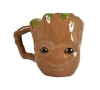 Elbenwald tasse en design 3D pour les fans des Gardiens de la Galaxie - design Groot - 10 x 11,5 x 13 cm - 450 ml - céramique - marron