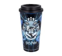 Elbenwald Thermos Harry Potter - 520 ml - Mug de voyage avec bouchon à vis (hauteur 17,5 cm) - Bleu avec motif du blason de Poudlard