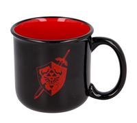Elbenwald Zelda Tasse avec motif Shield 400 ml pour les fans de jeux vidéo Céramique Noir Rouge