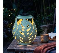 Elblight.de : Lanterne solaire LED pour l'extérieur – Lampe de jardin avec LED COB, détecteur de crépuscule et motifs de feuilles de Monstera