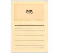 Elco 29489.41 Chemises transparentes Ordo classico - chamois clair, 120g, 100 pièces, fenêtre et lignes