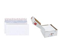 Elco 60281 Boite de 500 enveloppes sans fenêtre Format DL Blanc & 60296 Enveloppe avec fenêtre Format DL Blanc - Lot de 500